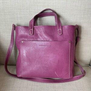 Portland Leather Mulberry Medium Crossbody Tote with Organizer